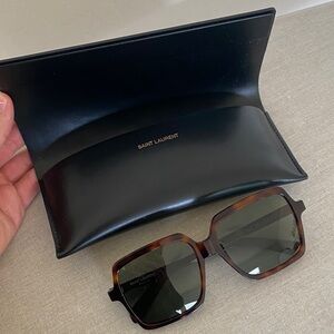 Saint Laurent  Sunglasses - Tortoiseshell Frame with Green Lenses